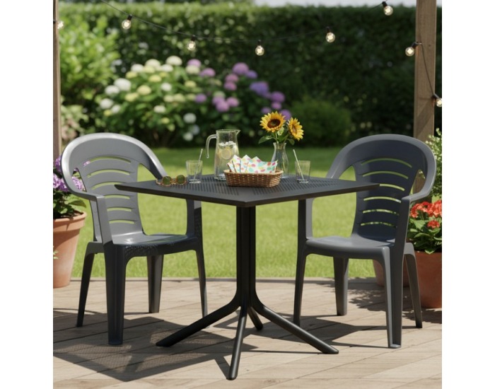 Záhradné stohovateľné kreslo Kesia - antracit