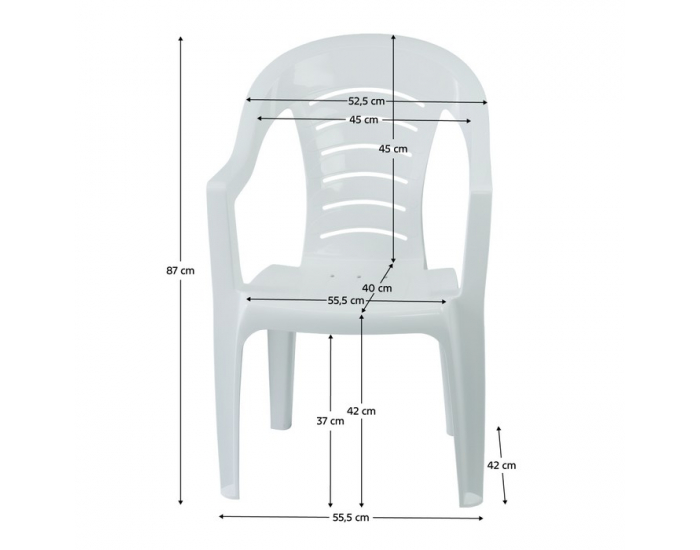 Záhradné stohovateľné kreslo Kesia - biela