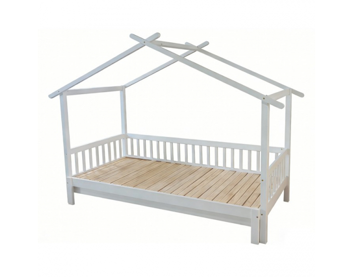 Montessori posteľ s prístelkou Kesio 90x200 cm - biela