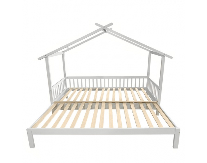 Montessori posteľ s prístelkou Kesio 90x200 cm - biela