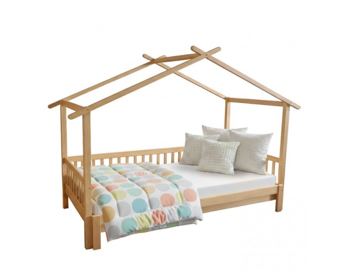 Montessori posteľ s prístelkou Kesio 90x200 cm - prírodná