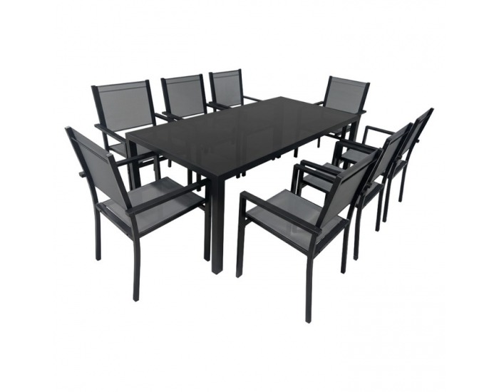 Záhradný set Kesios - sivá / čierna