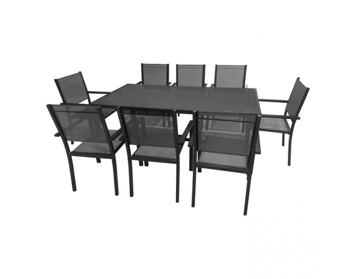 Záhradný set Kesios - sivá / čierna