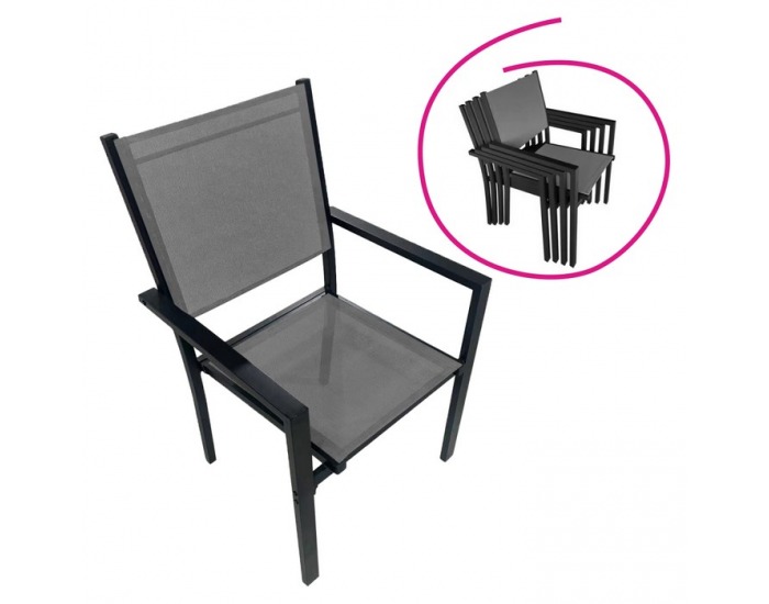 Záhradný set Kesios - sivá / čierna