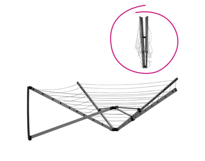 Nástenný sušiak na prádlo Keso - strieborná