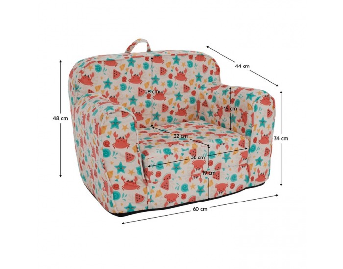 Rozkladací sedací vak Kidy - mix farieb