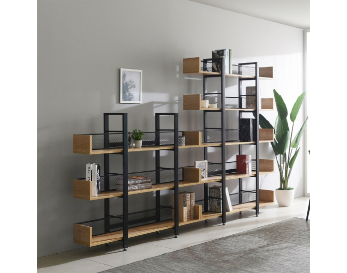 Regál Kilis Typ 2 - čierna / akácia