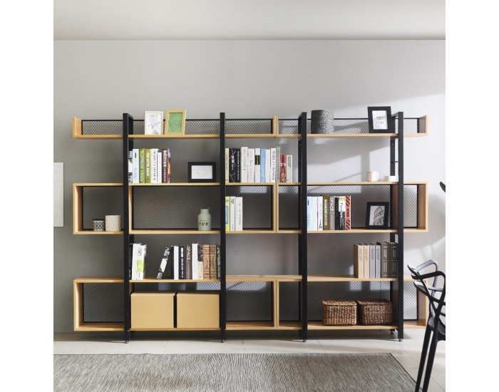 Regál Kilis Typ 3 - čierna / akácia