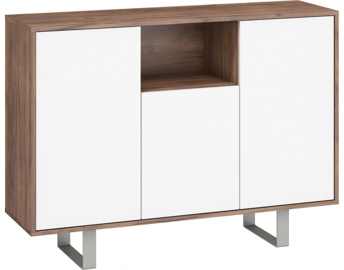 Komoda King KIN-04 - craft tobaco / biely lesk