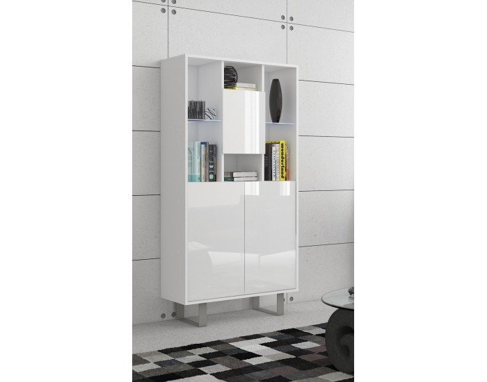 Regál King KIN-05 - biela / biely lesk