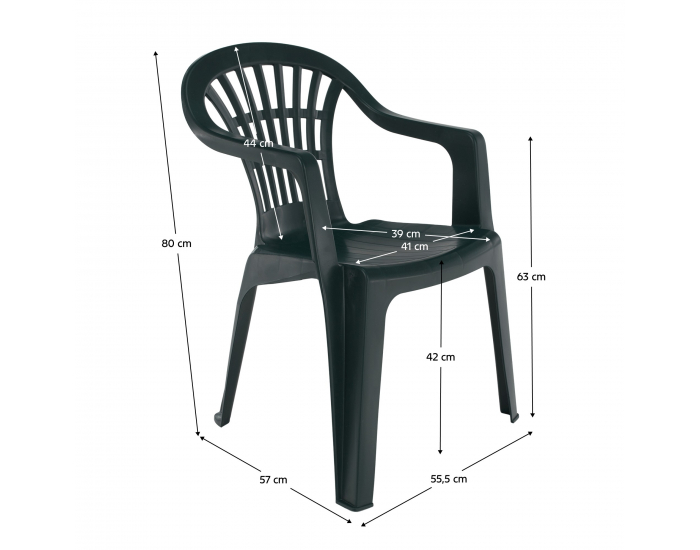 Záhradné stohovateľné kreslo Kiona - zelená