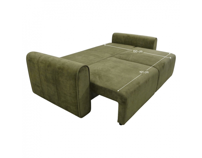 Rozkladacia pohovka s úložným priestorom Kiro Big Sofa - zelená