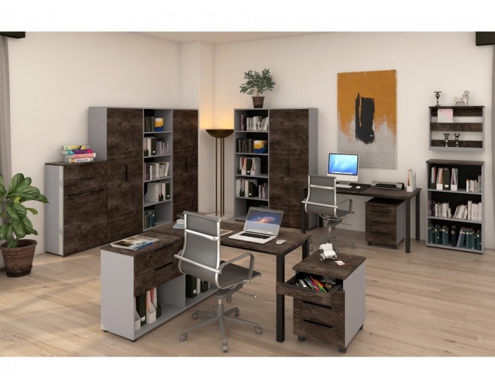 Dvojdverová komoda so zásuvkami Klaudius Typ 3 - sivá / betón tmavý