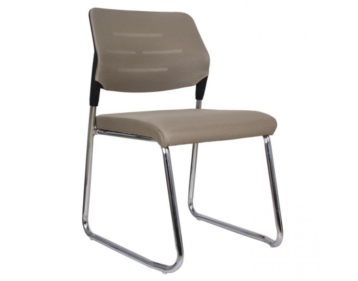 Konferenčná stolička Kledi - svetlohnedá / chróm
