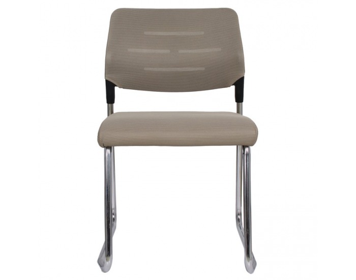 Konferenčná stolička Kledi - svetlohnedá / chróm
