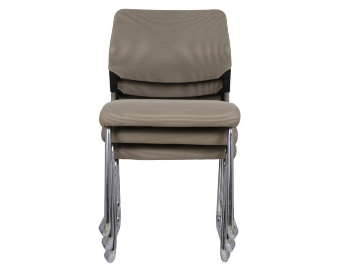 Konferenčná stolička Kledi - svetlohnedá / chróm