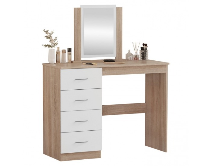 Toaletný stolík Klevis - dub sonoma / biela