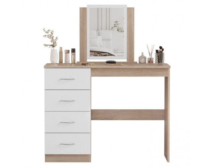 Toaletný stolík Klevis - dub sonoma / biela