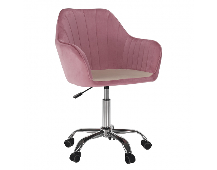 Kancelárske kreslo Klian - ružová (Velvet) / chróm