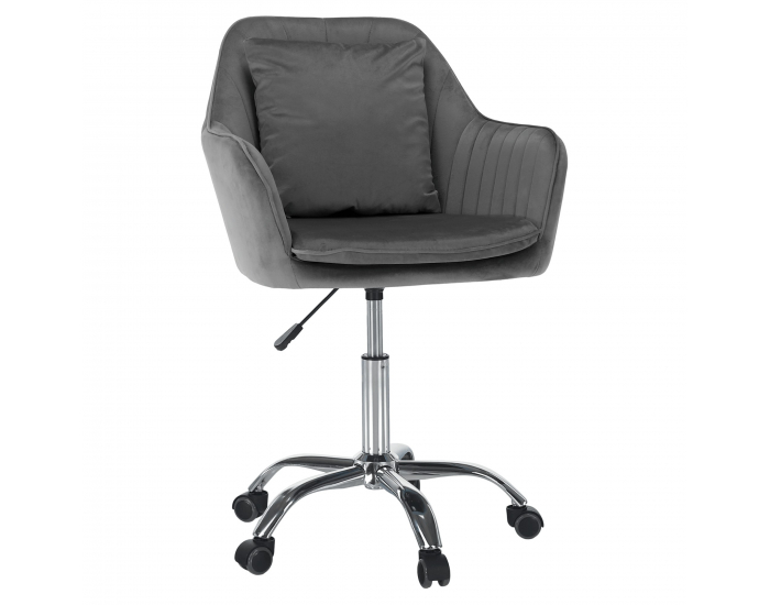 Kancelárske kreslo Klian - sivá (Velvet) / chróm