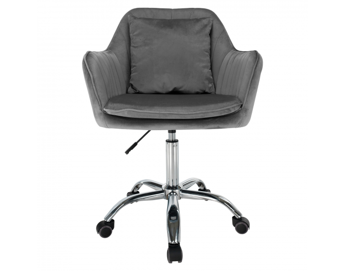 Kancelárske kreslo Klian - sivá (Velvet) / chróm