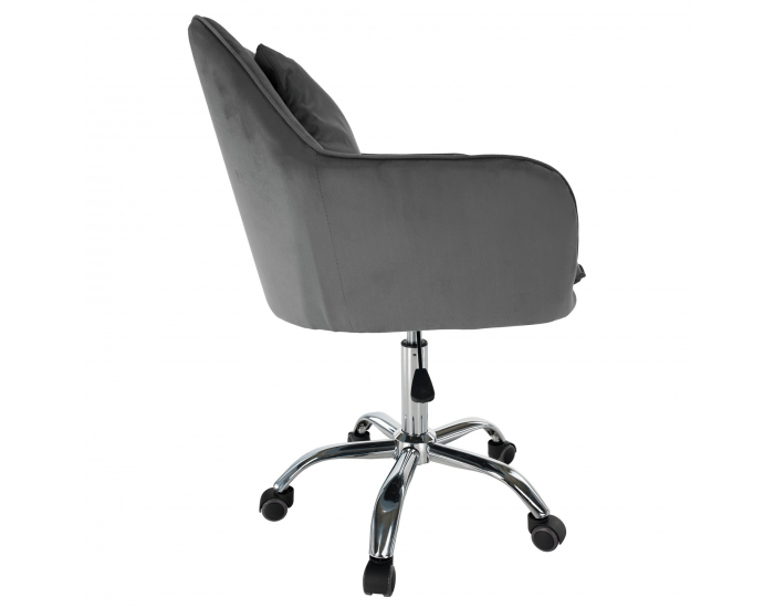 Kancelárske kreslo Klian - sivá (Velvet) / chróm