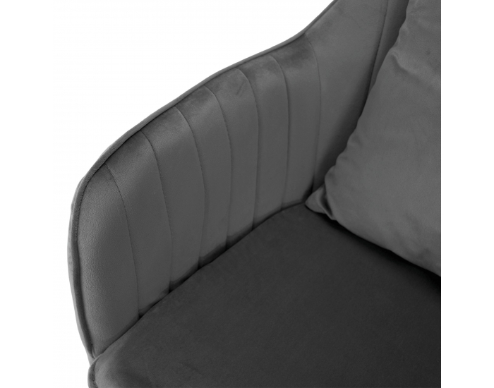 Kancelárske kreslo Klian - sivá (Velvet) / chróm