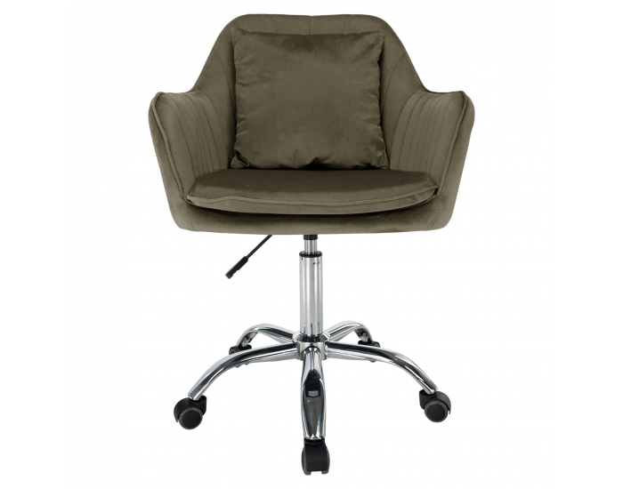 Kancelárske kreslo Klian - sivohnedá taupe (Velvet) / chróm
