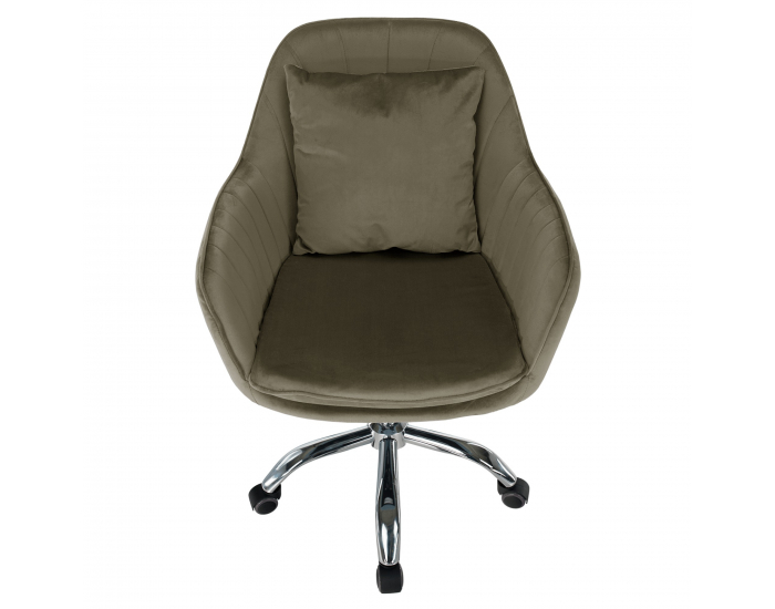 Kancelárske kreslo Klian - sivohnedá taupe (Velvet) / chróm