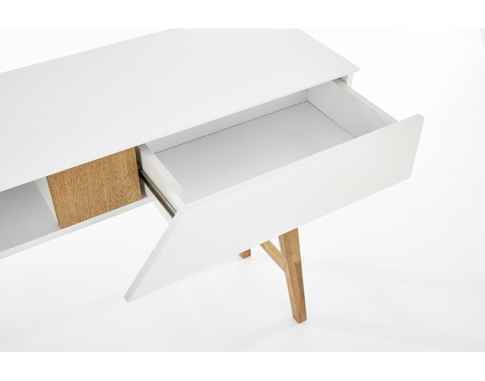 Konzolový stolík KN-1 - biela / prírodná