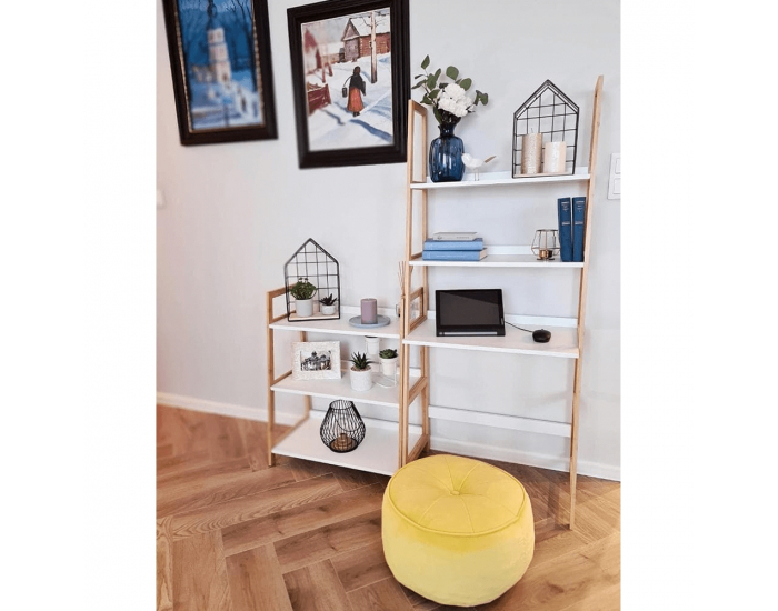 Policový regál Koen Typ 1 - biela / prírodná