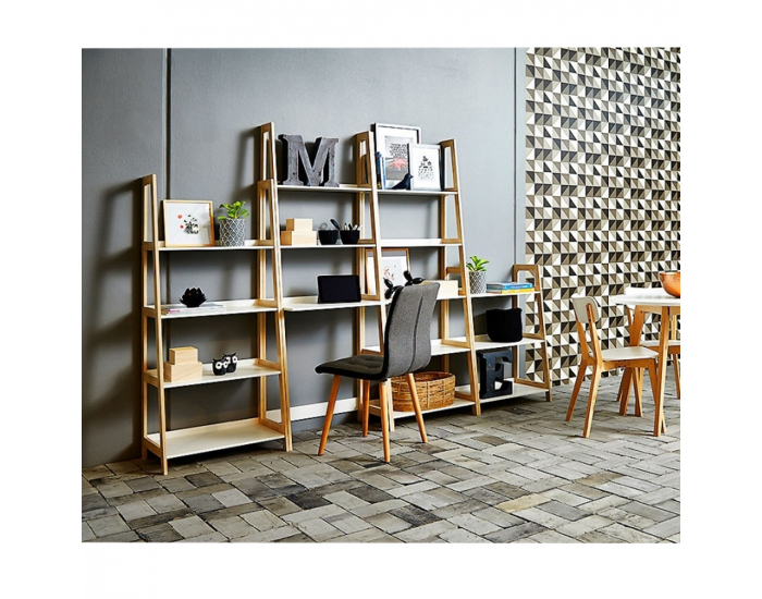 Policový regál Koen Typ 1 - biela / prírodná