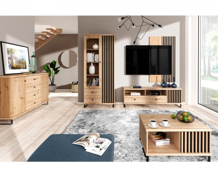 Kovové nožičky Koli 58x10 cm - čierna