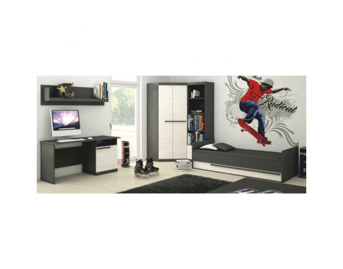 Komoda Beverly 80 - sivý grafit / sosna andersen