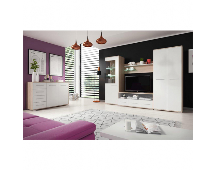 Komoda Fredo - dub sonoma / biela matná