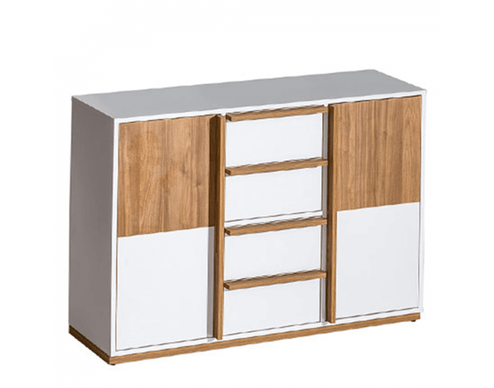 Komoda Knox E6 - biela / orech select