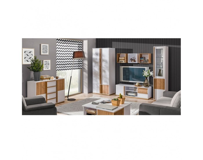 Komoda Knox E7 - biela / orech select