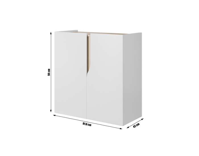 Komoda Luis 92 - biely mat / dub jantár