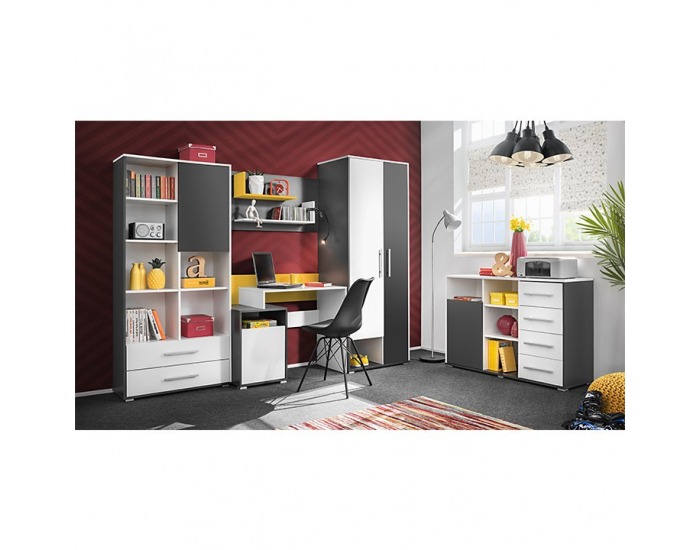 Komoda Masimo - antracit / biela