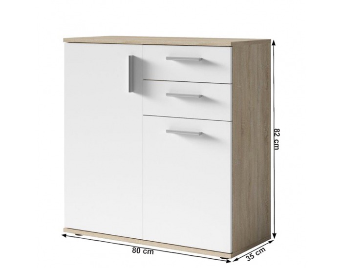 Komoda Metris Typ 3 - dub sonoma / biela