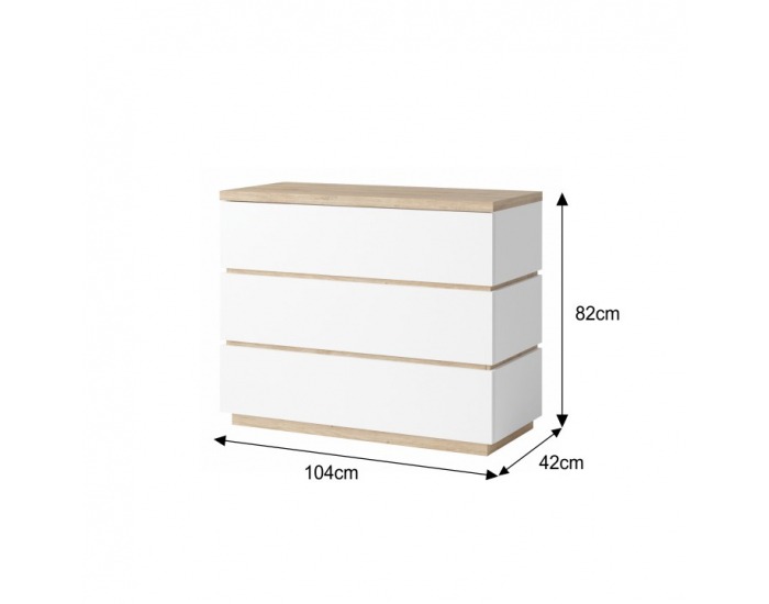 Komoda Pietro - biela / dub divoký