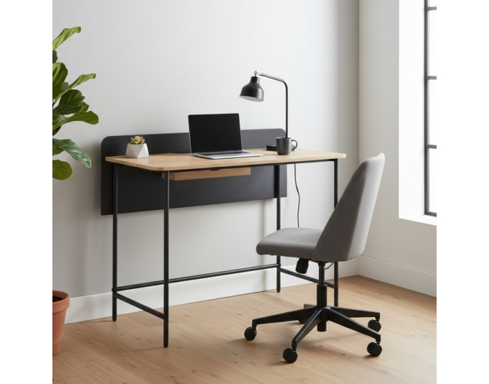 Písací stolík Kompus - dub / čierna