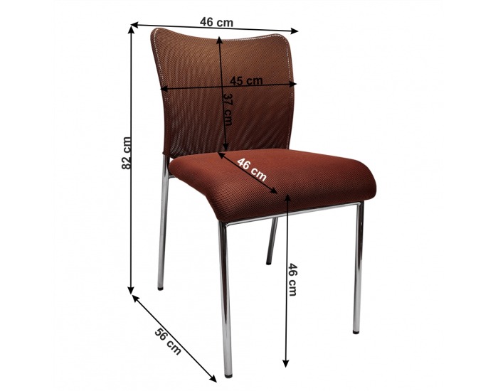 Konferenčná stolička Altan - hnedá / chróm