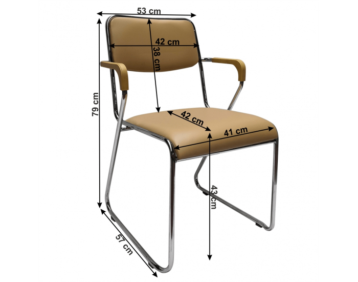 Konferenčná stolička Derya - hnedá