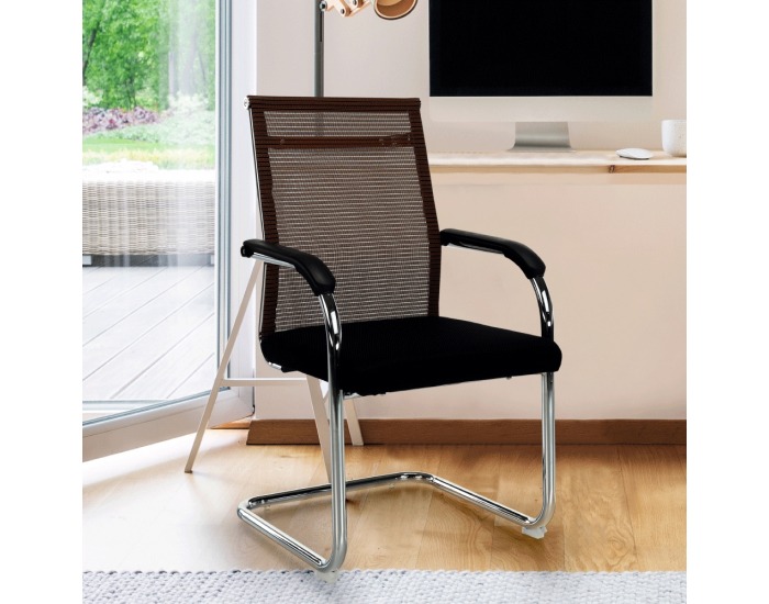 Konferenčná stolička Esin - hnedá / čierna
