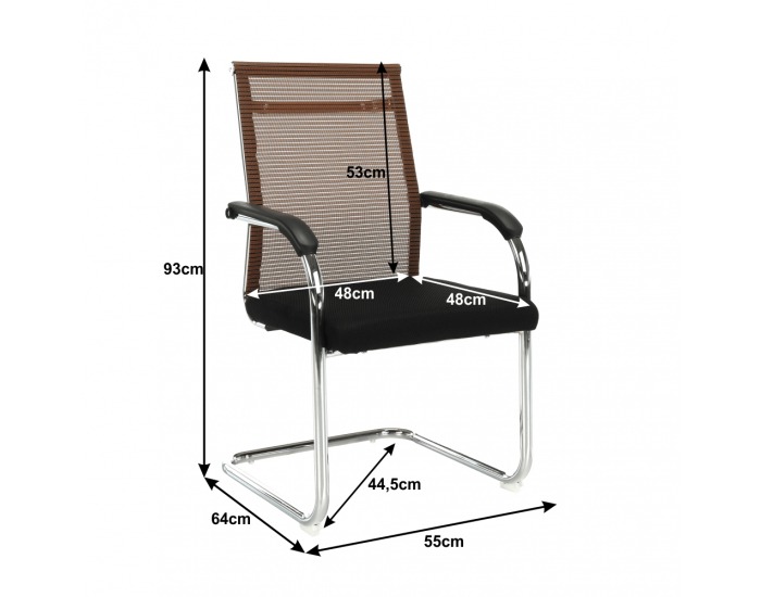Konferenčná stolička Esin - hnedá / čierna