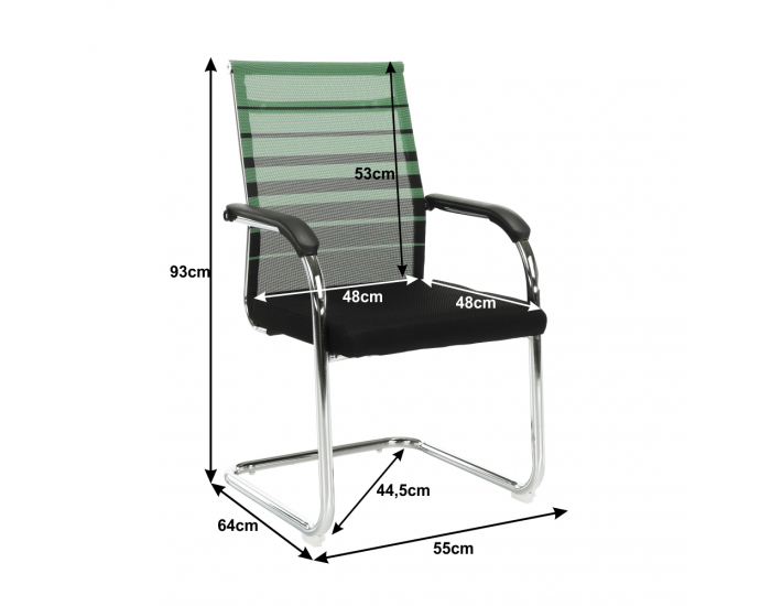Konferenčná stolička Esin - zelená / čierna