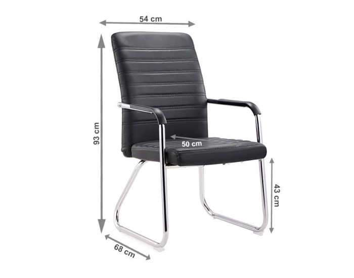 Konferenčná stolička Isla - čierna / chróm
