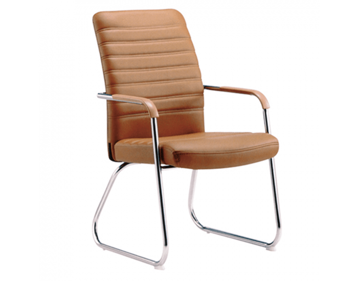 Konferenčná stolička Isla - hnedá camel / chróm