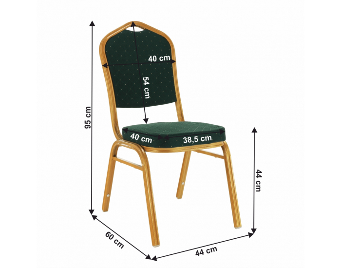 Konferenčná stolička Zina 3 New - zelená / zlatá